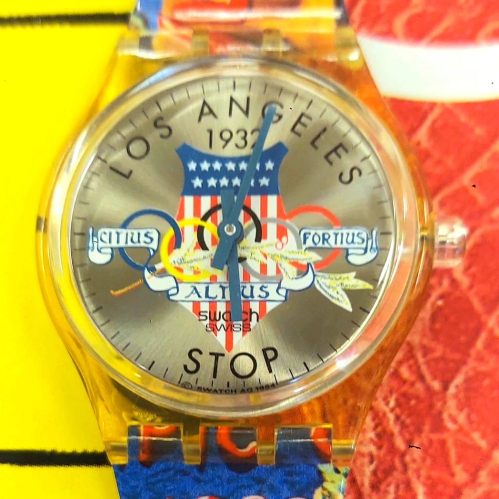 Vintage Swatch STOP Watch LOS ANGELES 1932 SSZ100 1994 Olympic Specials
